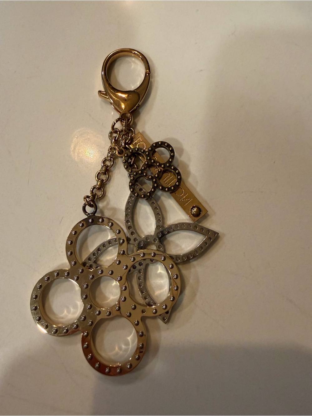 Louis Vuitton Gold and Silver Flower Charm Key Holder